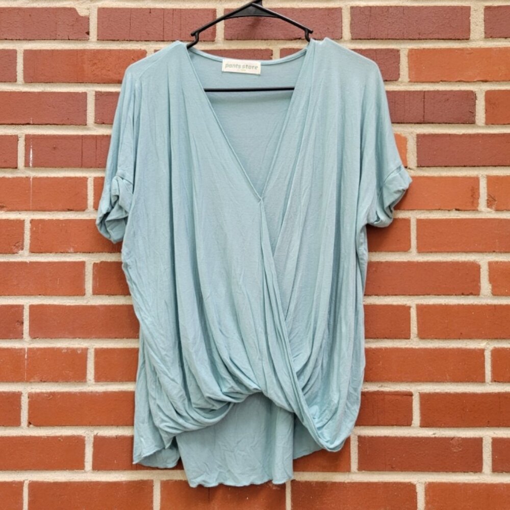 Loose Fitting Flowy Seafoam Green Top - Size S